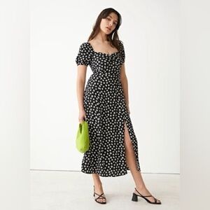 & Other Stories Flowy Puff Sleeve Midi Dress | Size 6